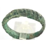 2nd century Celtic Tribes twist ring, intact, D: 25 mm. P&P Group 0 (£5+VAT for the first lot and £