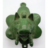 Resin door applique of a boars head, H: 140 mm. P&P Group 0 (£5+VAT for the first lot and £1+VAT for