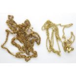 Two 9ct gold fine chains, 2.6g. P&P Group 1 (£14+VAT for the first lot and £1+VAT for subsequent