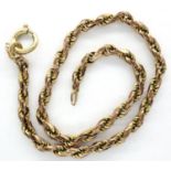 9ct gold rope chain bracelet, L: 20 cm, 4.6g. P&P Group 1 (£14+VAT for the first lot and £1+VAT