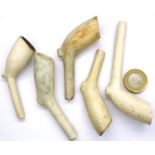 Collection of Medieval clay pipes, approximately L: 80 mm. P&P Group 0 (£5+VAT for the first lot and