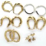 Six pairs of 9ct gold earrings, some stone set, combined 8.6g. P&P Group 1 (£14+VAT for the first
