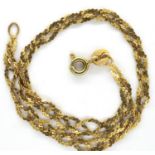 9ct gold rope chain, L: 19 cm, 2.1g. P&P Group 1 (£14+VAT for the first lot and £1+VAT for