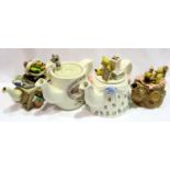Four small Paul Cardew teapots, largest H: 13 cm. No chips, cracks or visible restoration. P&P Group