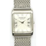 Raymond Weil: gents Geneve steel cased wristwatch with steel mesh bracelet, working at lotting. P&