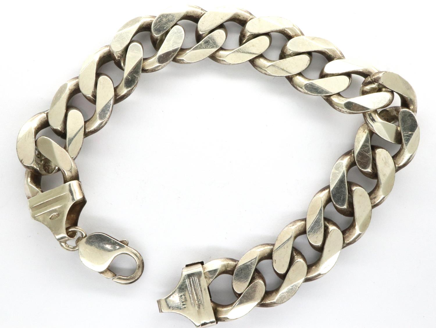 925 silver bracelet, L: 23 cm, 73g. P&P Group 1 (£14+VAT for the first lot and £1+VAT for subsequent