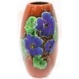 Anita Harris vase in the Morning Glory pattern, signed in gold, H: 18 cm. No cracks, chips or