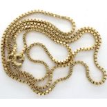 9ct gold box link chain, L: 50 cm, 6.3g. P&P Group 1 (£14+VAT for the first lot and £1+VAT for