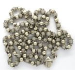 925 silver ball necklace, L: 90 cm, 66g. P&P Group 1 (£14+VAT for the first lot and £1+VAT for