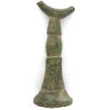 14th century bronze wax seal setter, (used), before Intaglio, H: 38 mm. P&P Group 0 (£5+VAT for