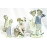 Three Lladro figurines, largest H: 25 cm. No chips, cracks or visible restoration. P&P Group 3 (£