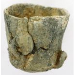 1642 English Civil War powder measure pot to load muskets, lead H: 18 mm. P&P Group 0 (£5+VAT for