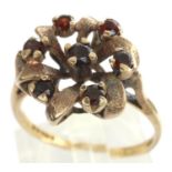 9ct gold garnet set ring, size P, 2.5g. P&P Group 1 (£14+VAT for the first lot and £1+VAT for