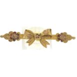 Victorian 9ct gold bar brooch with bow design, L: 45 mm, 1.7g. P&P Group 1 (£14+VAT for the first