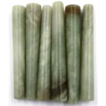 Seven turned and polished jade conical pillars or grips, H: 58 mm. P&P Group 1 (£14+VAT for the