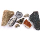 A collection of geological samples, each naturalistic and including Agate (8). P&P Group 2 (£18+