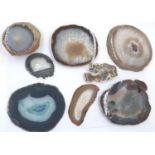 A collection of polished geological samples, mainly agate (8). P&P Group 2 (£18+VAT for the first