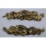 A pair of 19th century gilt metal Menuki, each L: 65 mm. P&P Group 1 (£14+VAT for the first lot