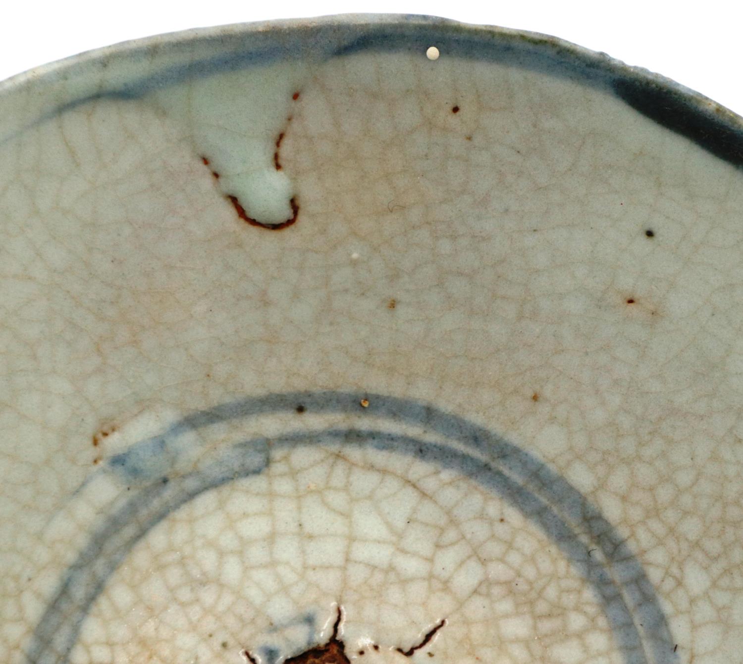 An early Southeast Asian glazed bowl, of tapering form with painted characters to the body, D: 13 - Image 3 of 4