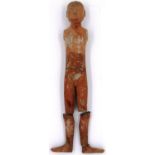 A Western Han Dynasty Stick Man terracotta figure, the male undressed, lacking its wooden arms and
