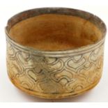 Indus Valley Neolithic period bowl, footed, D: 10 cm, H: 7 cm. Damages to the rim and discolouration