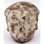 A Han Dynasty terracotta head of a lady, H: 10 cm. P&P Group 2 (£18+VAT for the first lot and £3+VAT