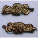 A pair of 19th century gilt metal Menuki, each L: 45 mm. P&P Group 1 (£14+VAT for the first lot