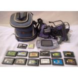 Game Boy Advance with thirteen games, power lead, storage case and carry bag. P&P Group 1 (£14+VAT