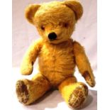 Jointed plush teddy bear, H: 35 cm. P&P Group 1 (£14+VAT for the first lot and £1+VAT for subsequent