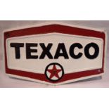Cast iron Texaco hexagonal plaque, W: 20 cm. P&P Group 1 (£14+VAT for the first lot and £1+VAT for