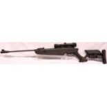 Swiss Arms .22 air rifle with scope and bag. P&P Group 3 (£25+VAT for the first lot and £5+VAT for