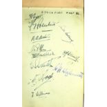 Autograph book with cricket players signatures including Dennis Compton. P&P Group 1 (£14+VAT for