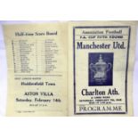 Manchester United programme 7th February 1948 v Charlton Athletic. P&P Group 1 (£14+VAT for the
