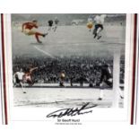 Geoff Hurst signed 1966 world cup final hat trick montage, signed. Not available for in-house P&P