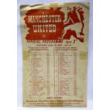 Manchester United 23 August 1947 Junior Trial game programme, Reds v Whites. P&P Group 1 (£14+VAT