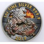2019 silver military limited edition bullion 1oz round, case and CoA. P&P Group 0 (£5+VAT for the
