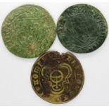 Three European Medieval Jettons. P&P Group 0 (£5+VAT for the first lot and £1+VAT for subsequent