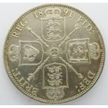 1891 Queen Victoria silver florin, EF condition. P&P Group 0 (£5+VAT for the first lot and £1+VAT