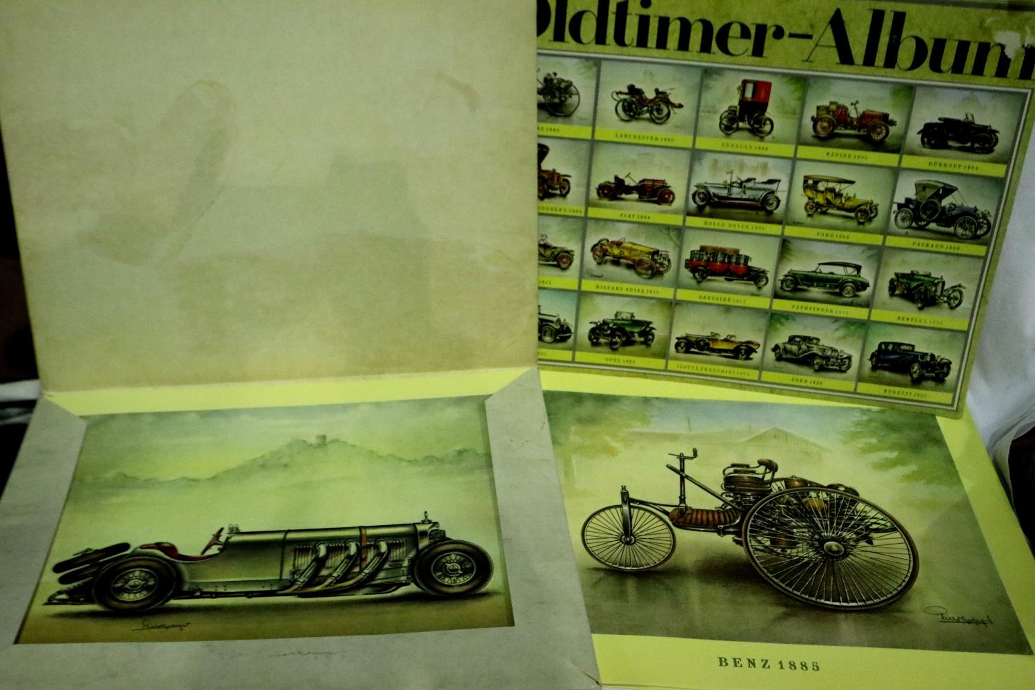 Aral old timer albums No1 & 2 with posters of motor cars 1885 - 1939. P&P Group 1 (£14+VAT for the