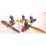 Four remote control aircraft engines and propeller. P&P Group 2 (£18+VAT for the first lot and £3+