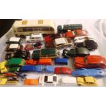 Selection of die cast and plastic vehicles various scales and makes including Corgi, Minix, Oxford