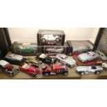 Fifteen Mercedes die-cast vehicles, 1/18 and 1/24 scale, various makes including Franklin Mint,
