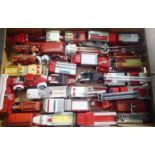 Approximately thirty plus fire engines, plastic and metal, various makes and scales, mostly good,