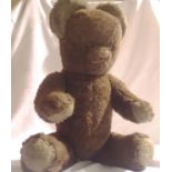 Dark brown vintage teddy bear swivel head and jointed arms and legs, H: 50 cm. P&P Group 1 (£14+