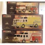 Three Corgi American fire engines 52204, 52203, 52004, all in very good condition, boxes have