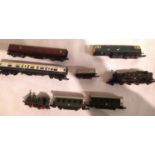 N gauge Kato 0.4.0 tank locomotive (non powered) with x1 powered coach and one coach, Grafar Prairie