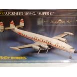 Humbroc/Heller 1/72 scale kit Lockheed 1049 G Super G, approximate size 49 x 52 cm, appears complete