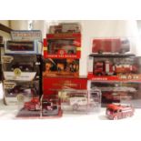 Thirteen assorted fire engines, various makes, scales and types, mostly in very good condition,