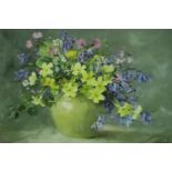 Anne Cottrell (20th century): pencil signed limited edition print, Primroses and Bluebells, no 296/