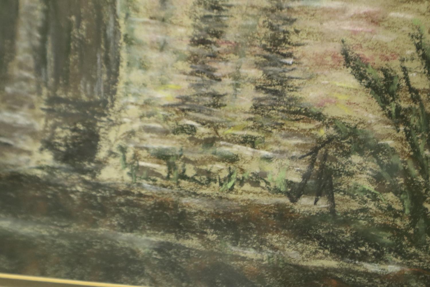 In the manner of John Thompson (1924-2011): pastels on paper, figure in a Northern town, 39 x 54 cm. - Image 3 of 4